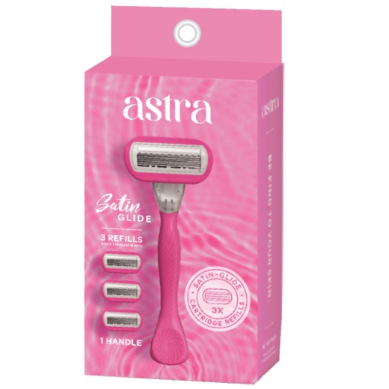 Astra Satin Glide Razor with 3 Cartridge Refills