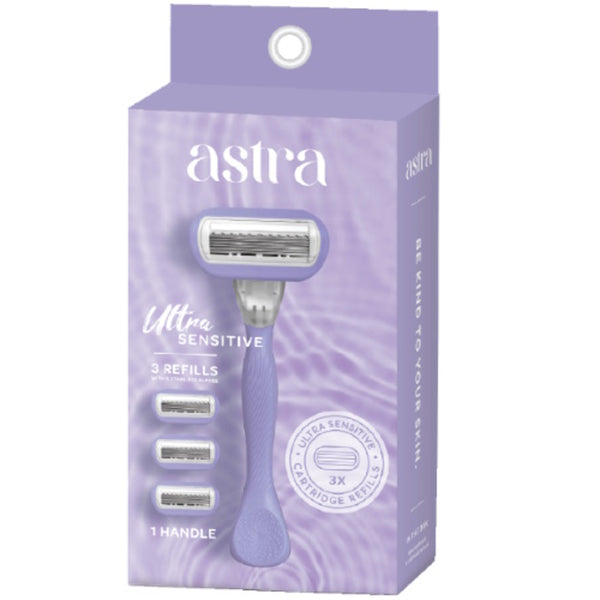 Astra Ultra Sensitive Razor with 3 Catridge Refills