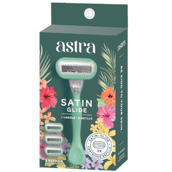 Astra Satin Glide Razor with 3 Catridge Refills