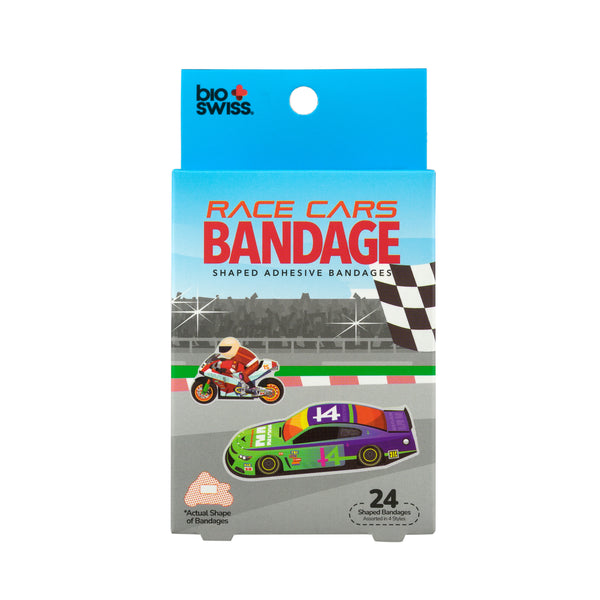 Race Cars Shaped Bandages - Pack of 24