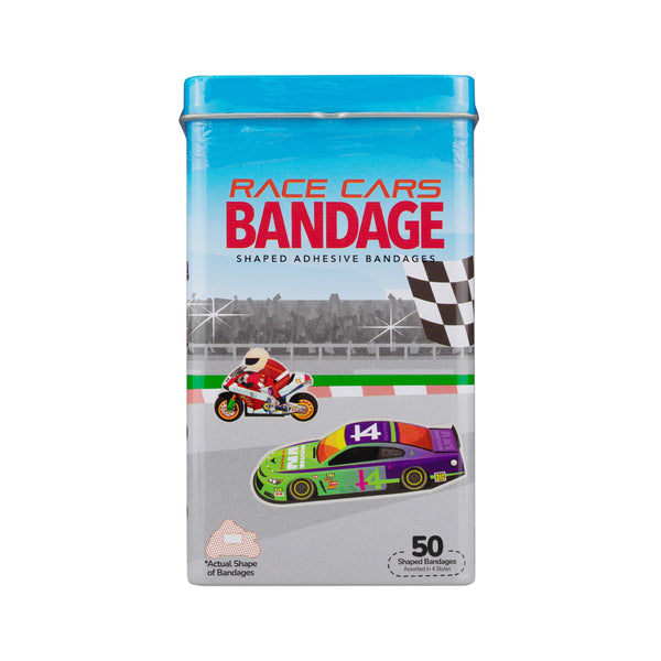 Race Cars Shaped Bandages - 50 Count