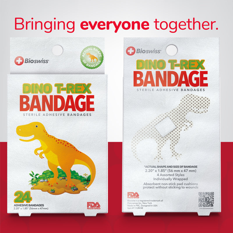 Dino T-Rex Shaped Bandages- Pack of 24