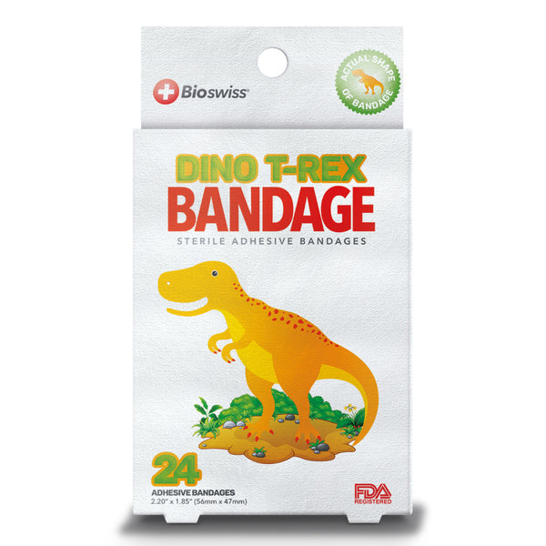 Dino T-Rex Shaped Bandages- Pack of 24