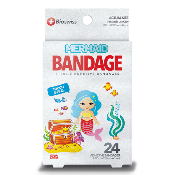 Mermaid Shaped Bandages- Pack of 24