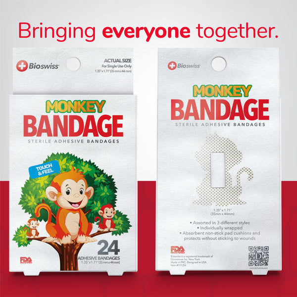 Monkey Shaped Bandage- Pack of 24