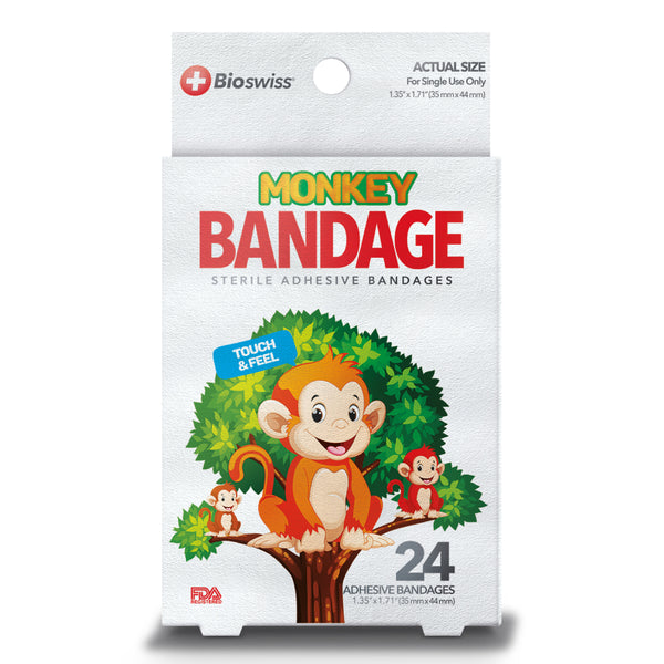 Monkey Shaped Bandage- Pack of 24