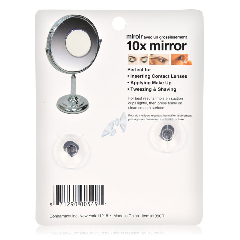 10x Magnification Mirror with Suction Cups